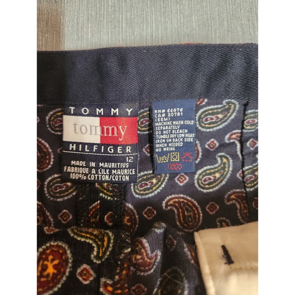 VTG Tommy‎ Hilfiger Paisley Skirt Size 12 Front Flat Pockets Y2K design Preppy - Picture 10 of 10
